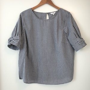 Sweet Gingham Check Crown & Ivy Top Size L